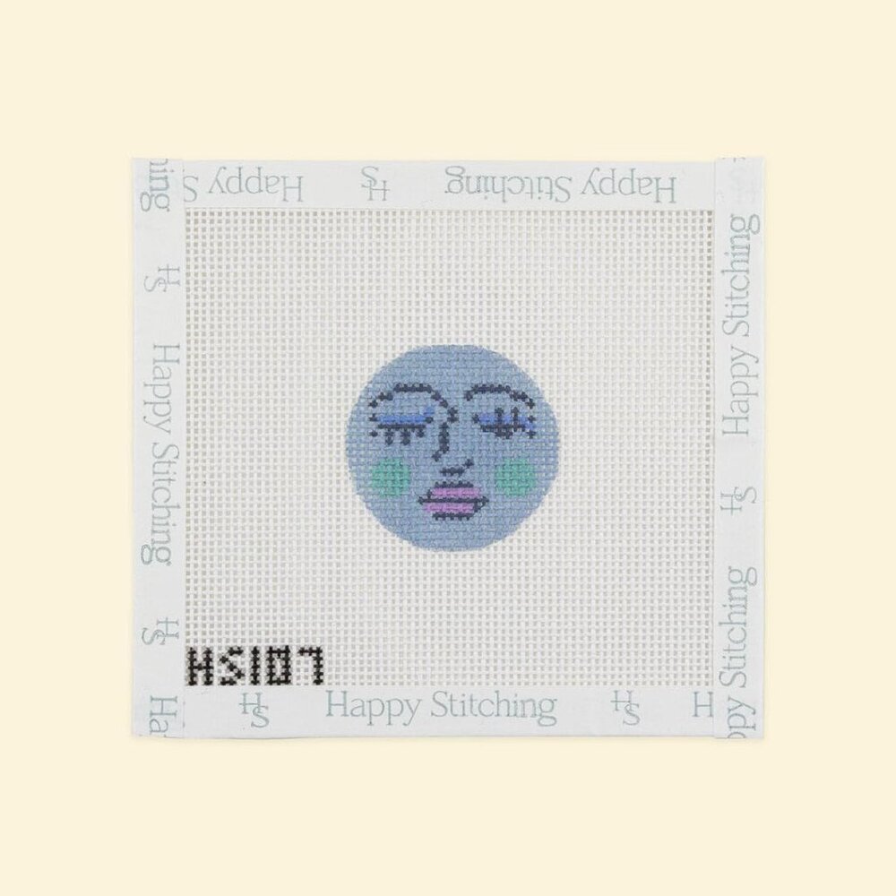 Moon Face Key Fob Needlepoint Kit All-in-One, Self-Finishing Needlepoint Kit - Picture 4 of 6